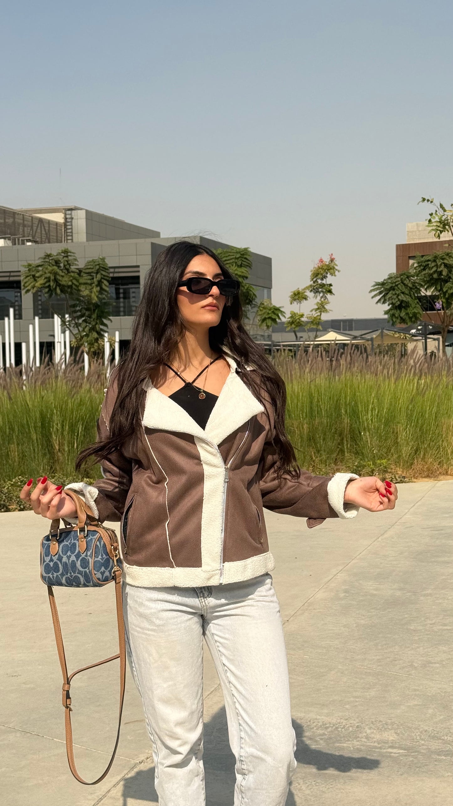 Too Blessed Fur Leather Jacket- Amber Brown