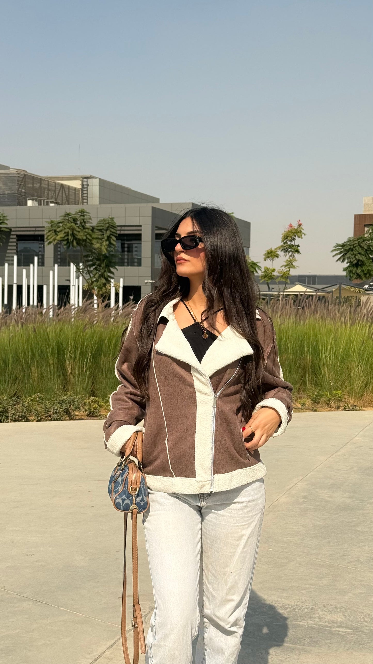 Too Blessed Fur Leather Jacket- Amber Brown