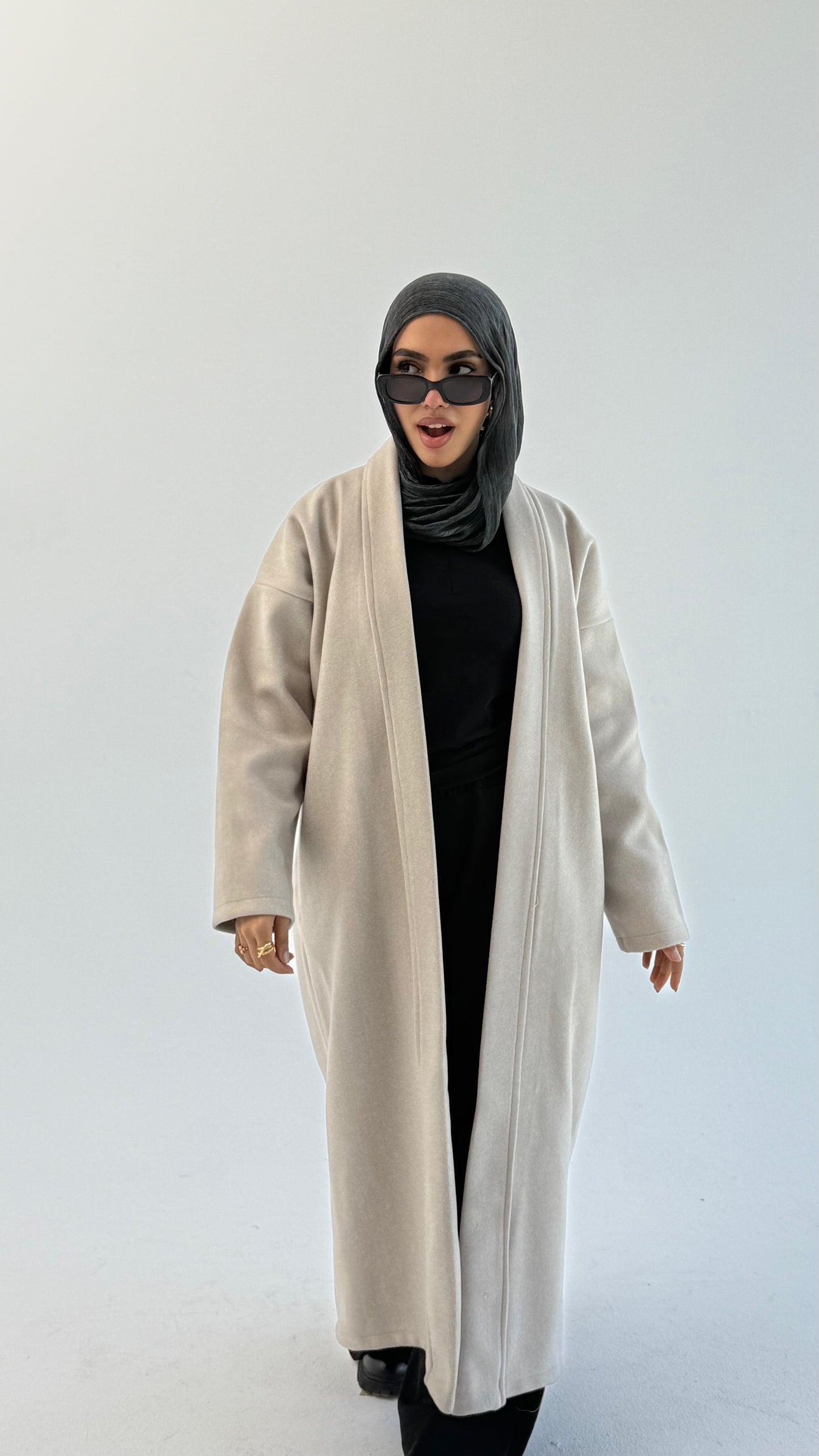 Long Line Cardigan-light Beige