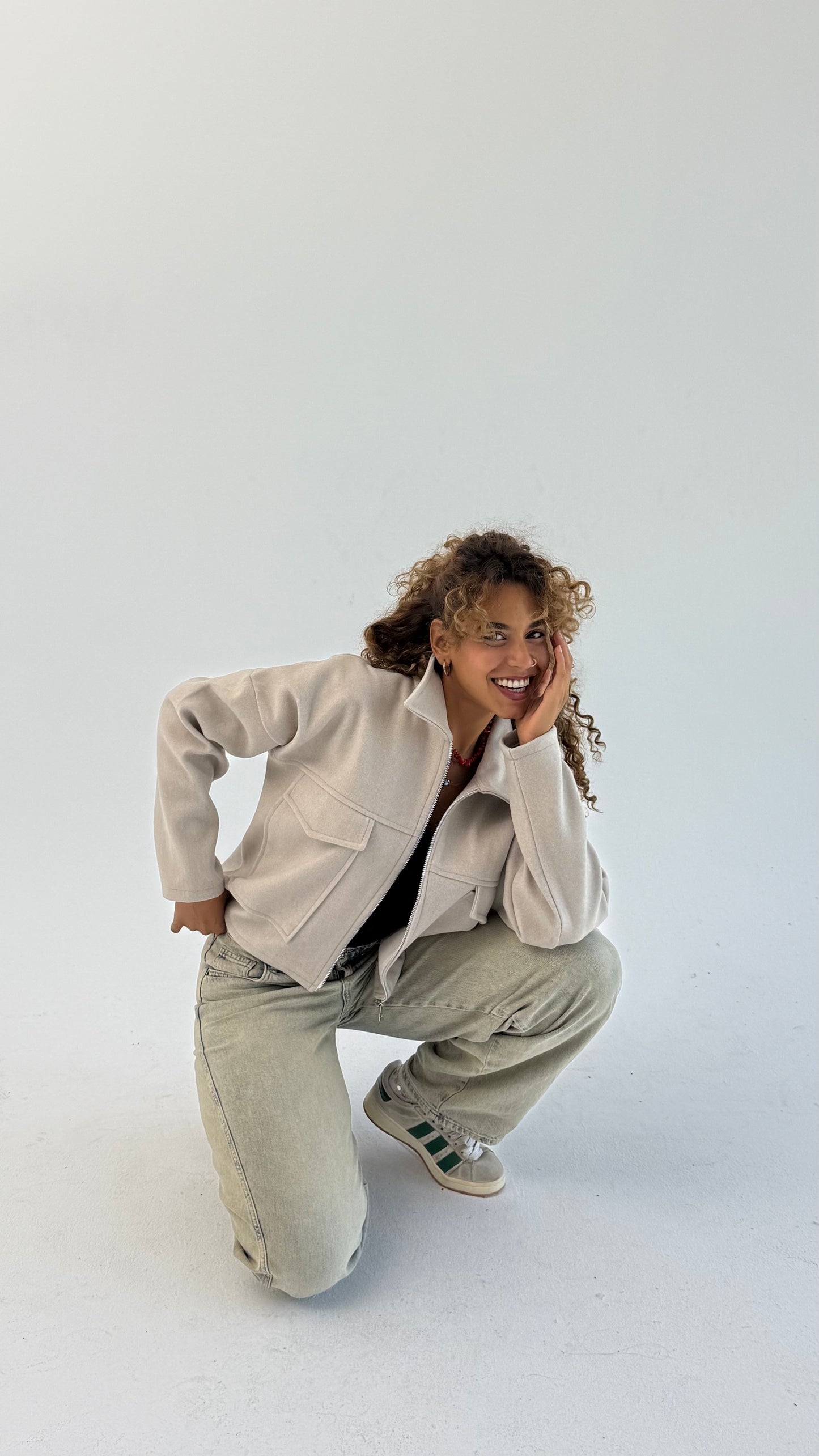 Aveline Cropped Jacket - Beige