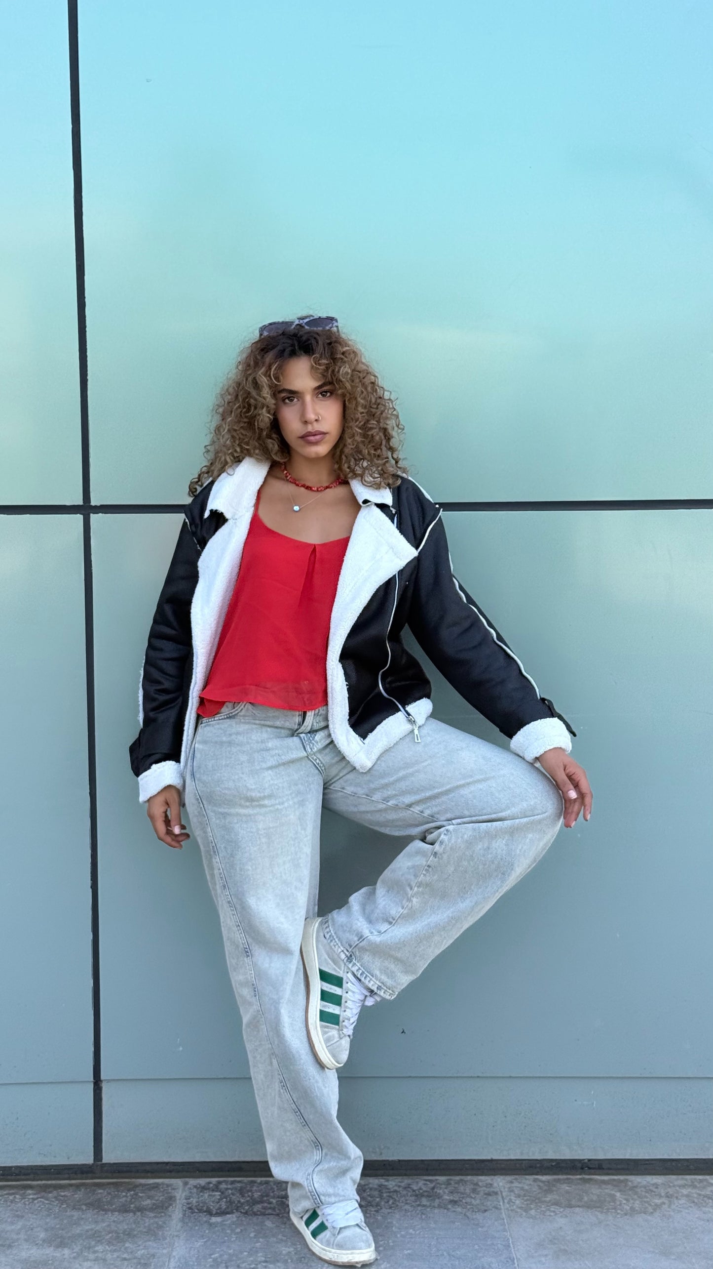 Too Blessed Leather Fur jacket- Balck