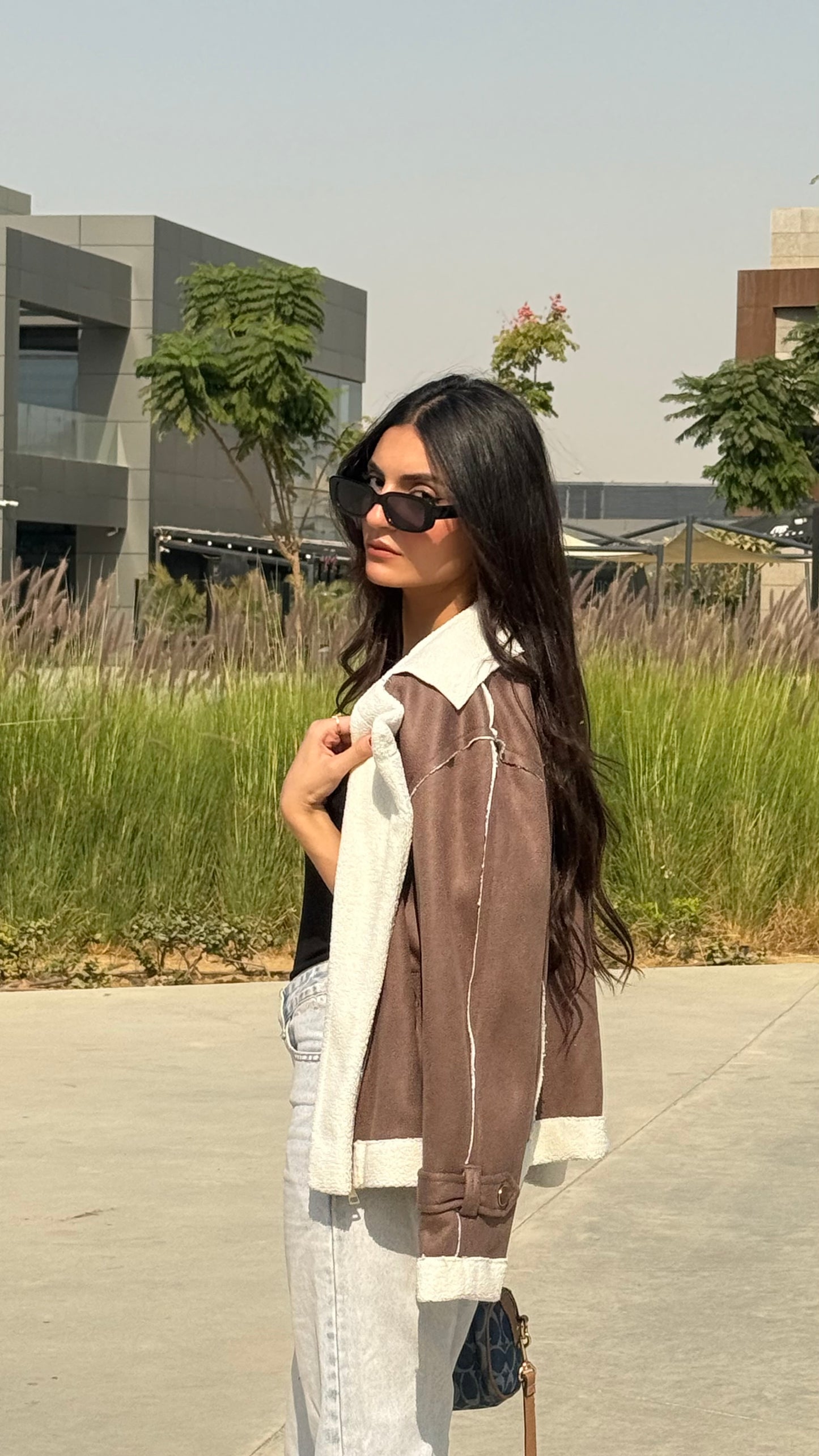 Too Blessed Fur Leather Jacket- Amber Brown