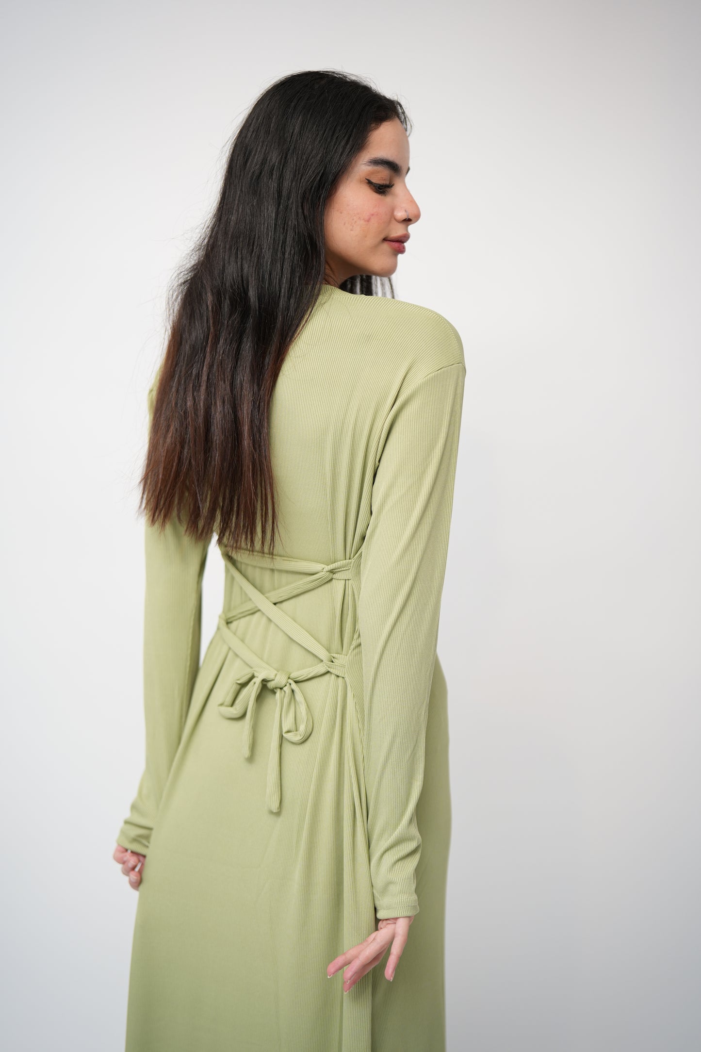 Long sleeves basic dress