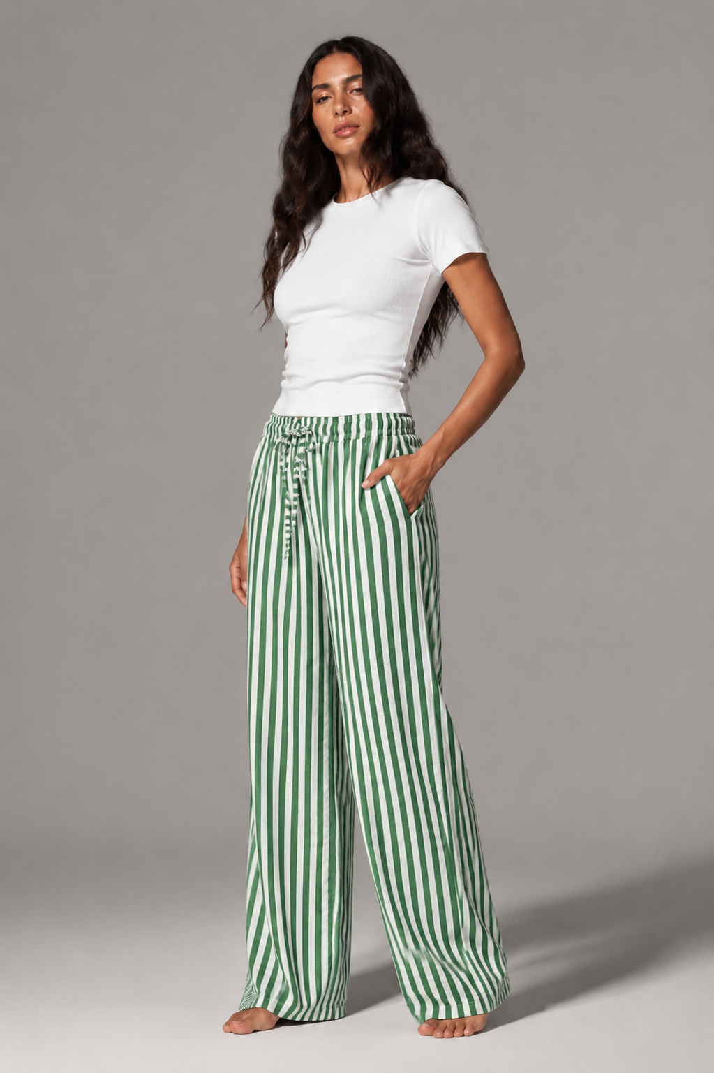 Dolce Stripe Pants - Green
