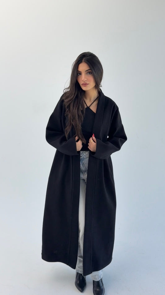 Long Line Cardigan-Black