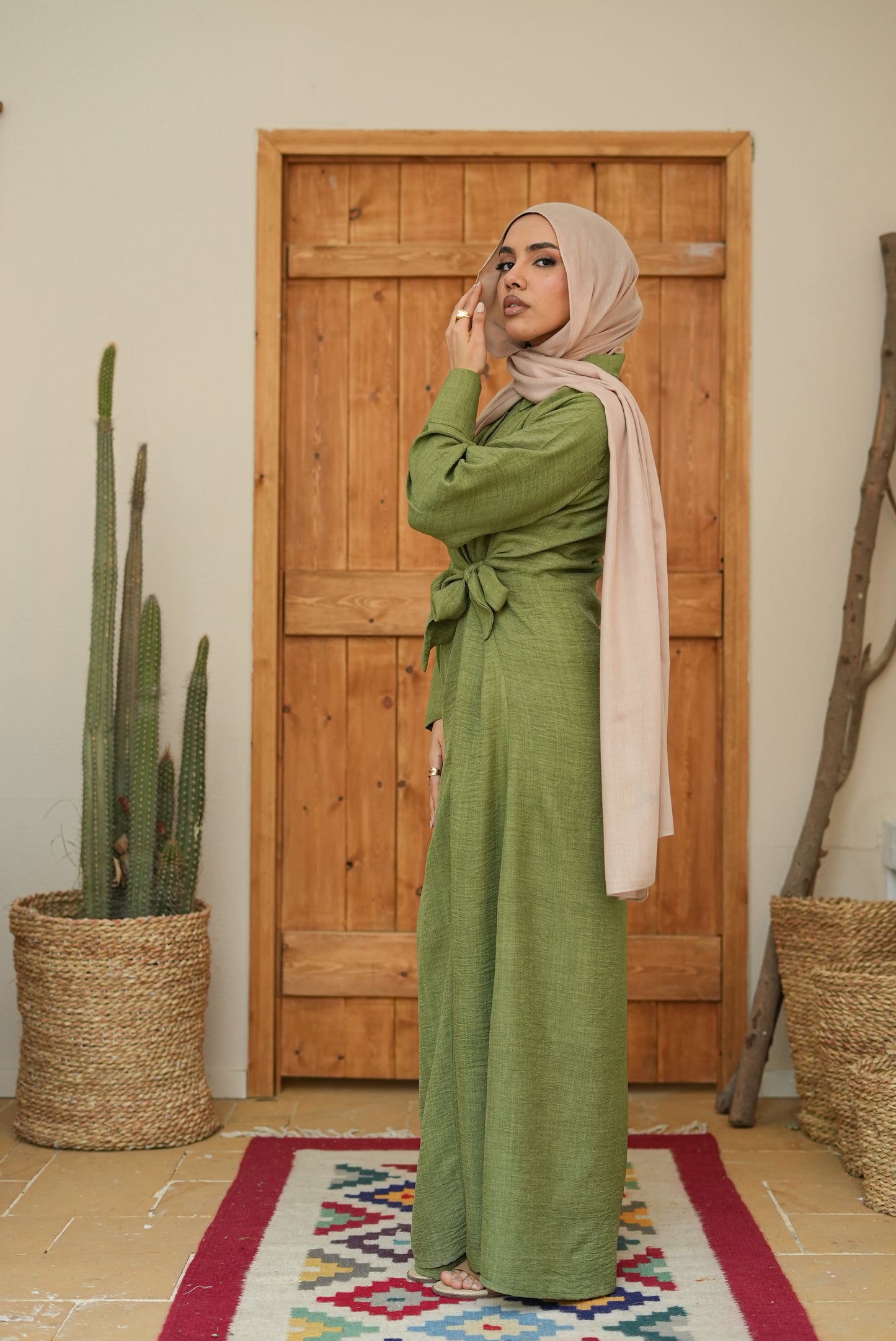 Sage wrap dress