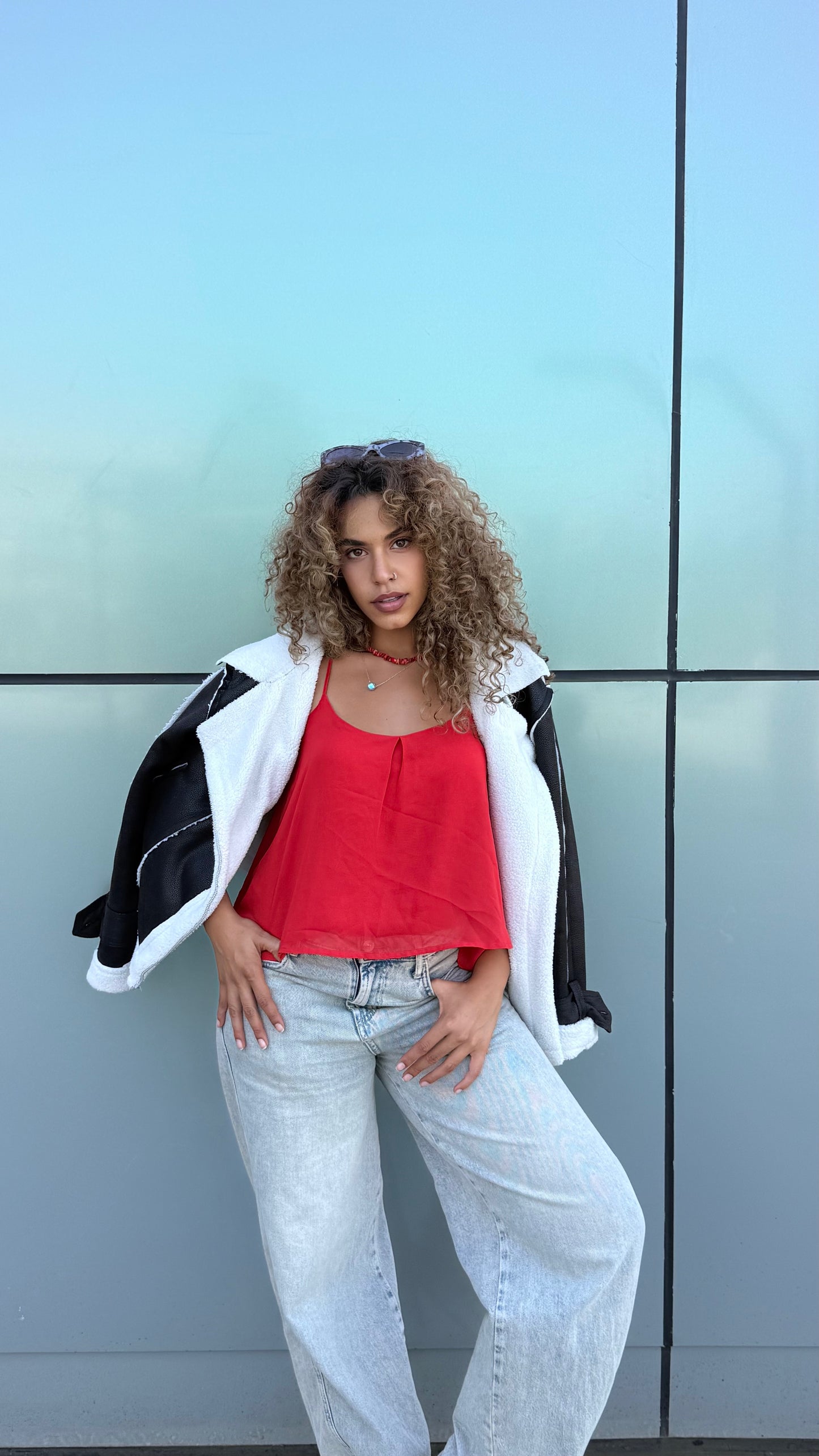 Too Blessed Leather Fur jacket- Balck