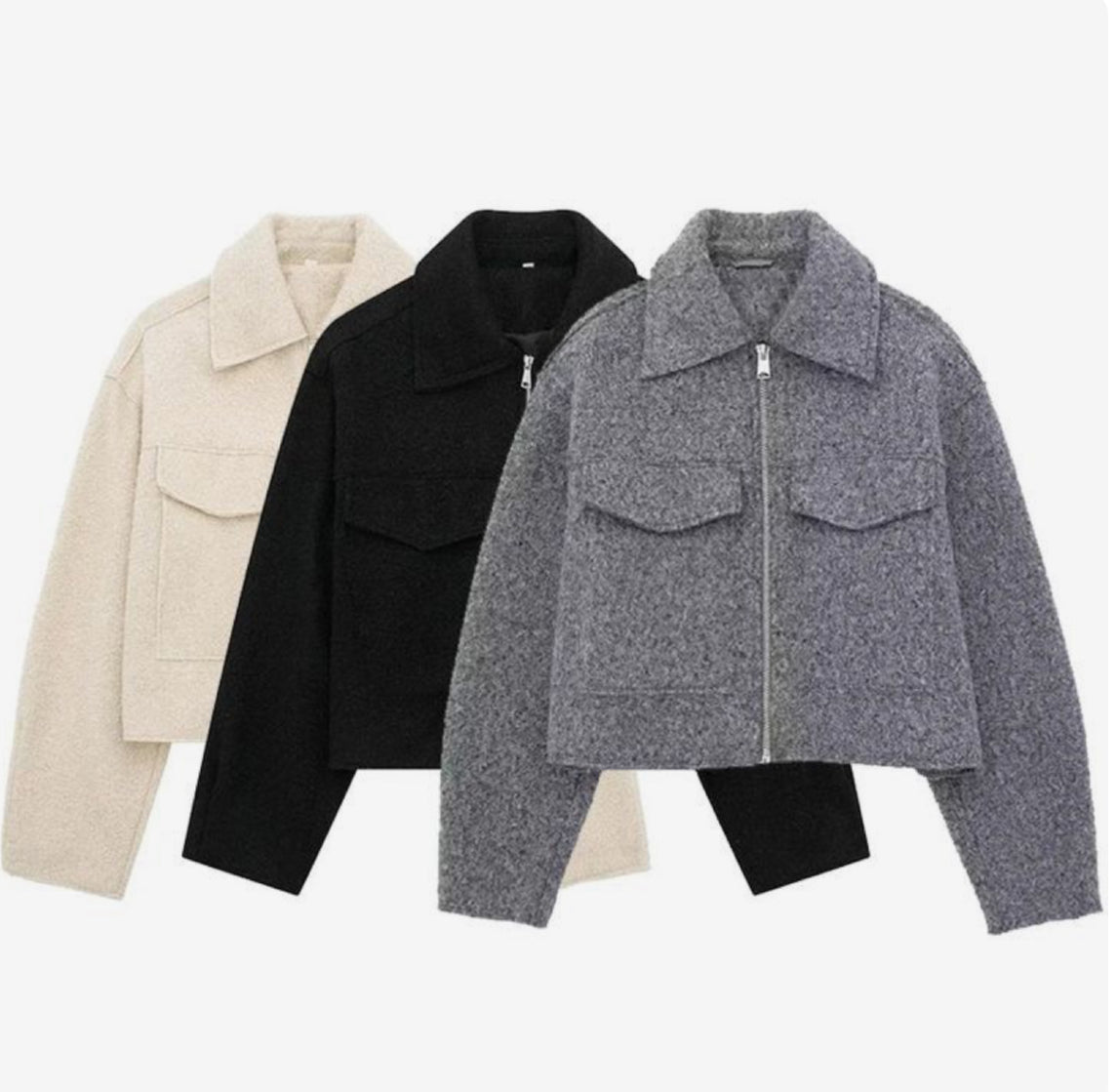 Aveline Cropped Jacket - Beige