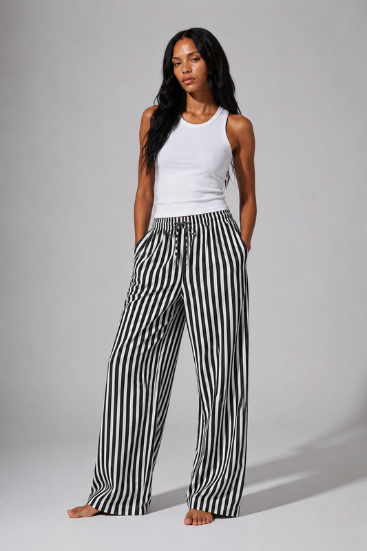 Dolce Stripe Pants - Black