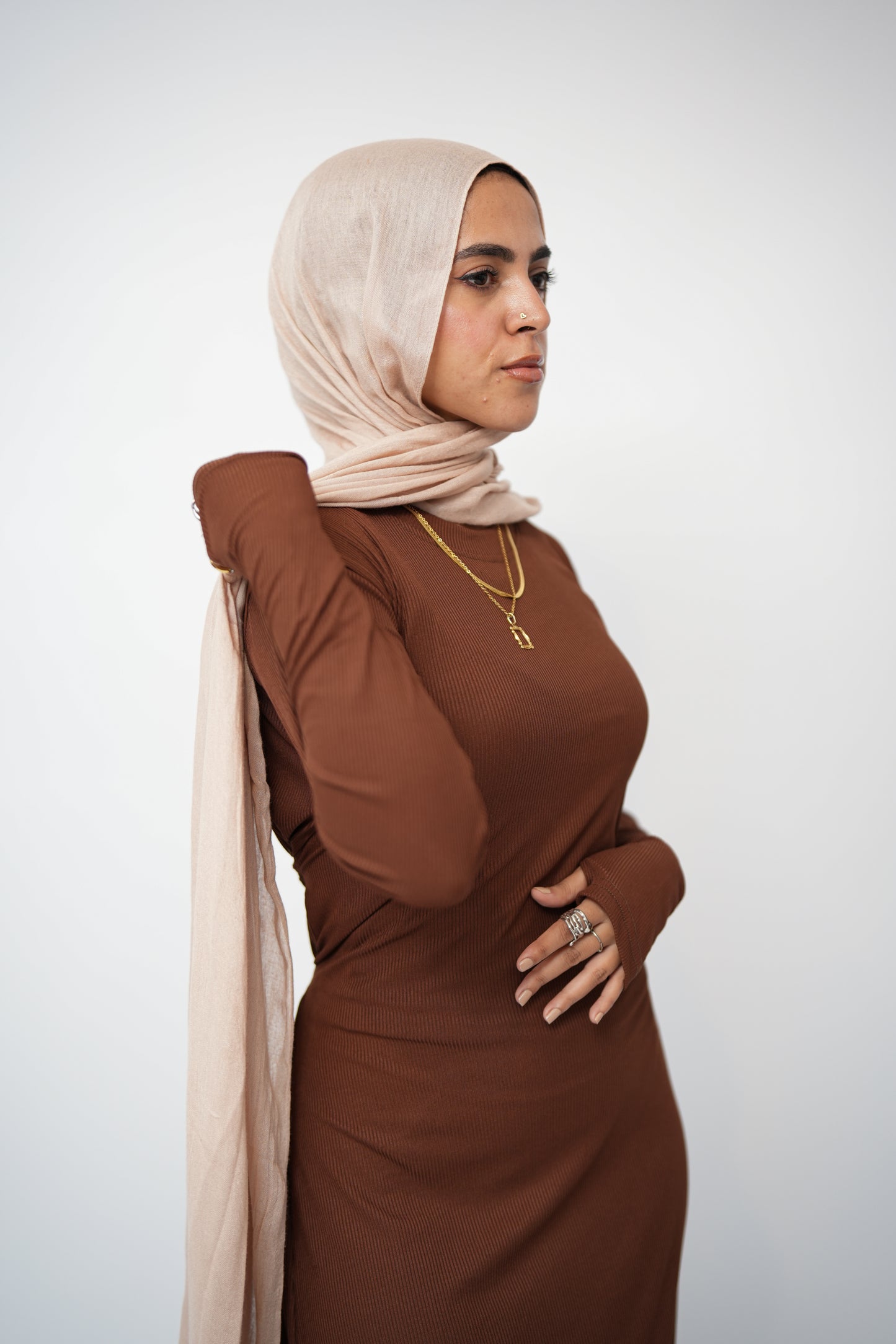 Long sleeves basic dress