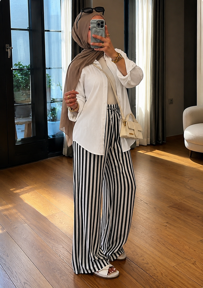 Dolce Stripe Pants - Black
