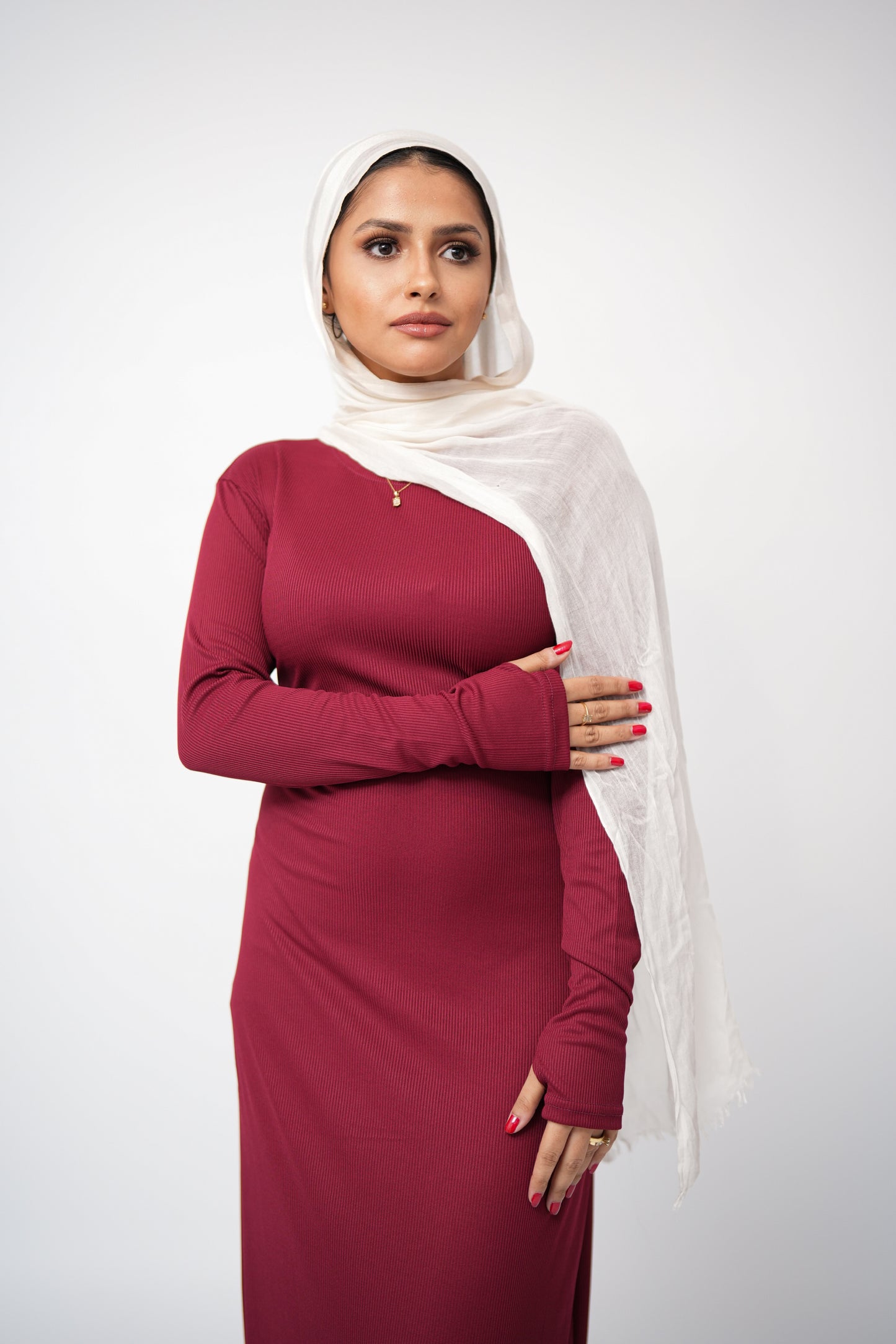 Long sleeves basic dress