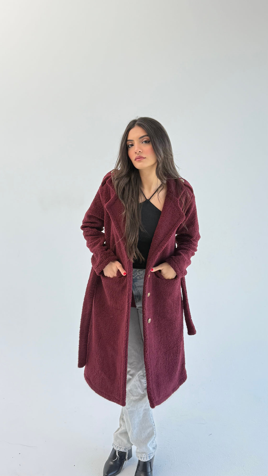 Fluffy Dream Coat - Maroon