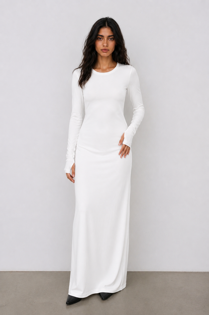 Long sleeves basic dress
