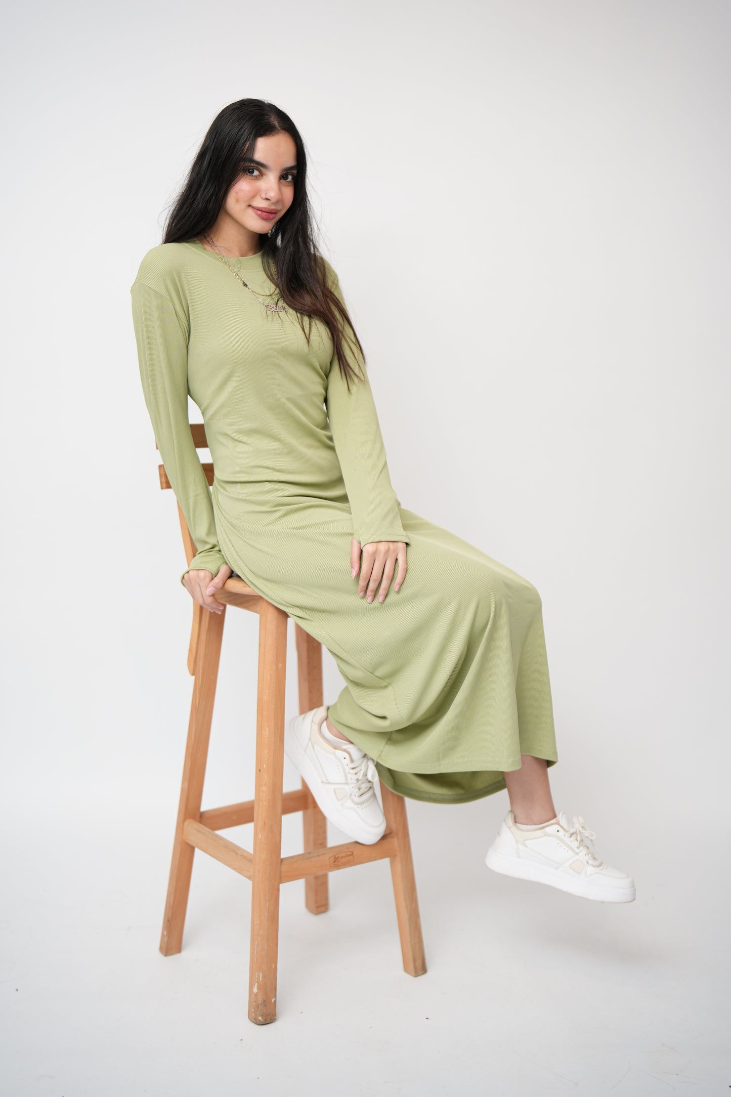 Long sleeves basic dress