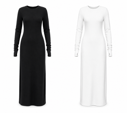 Long sleeves basic dress