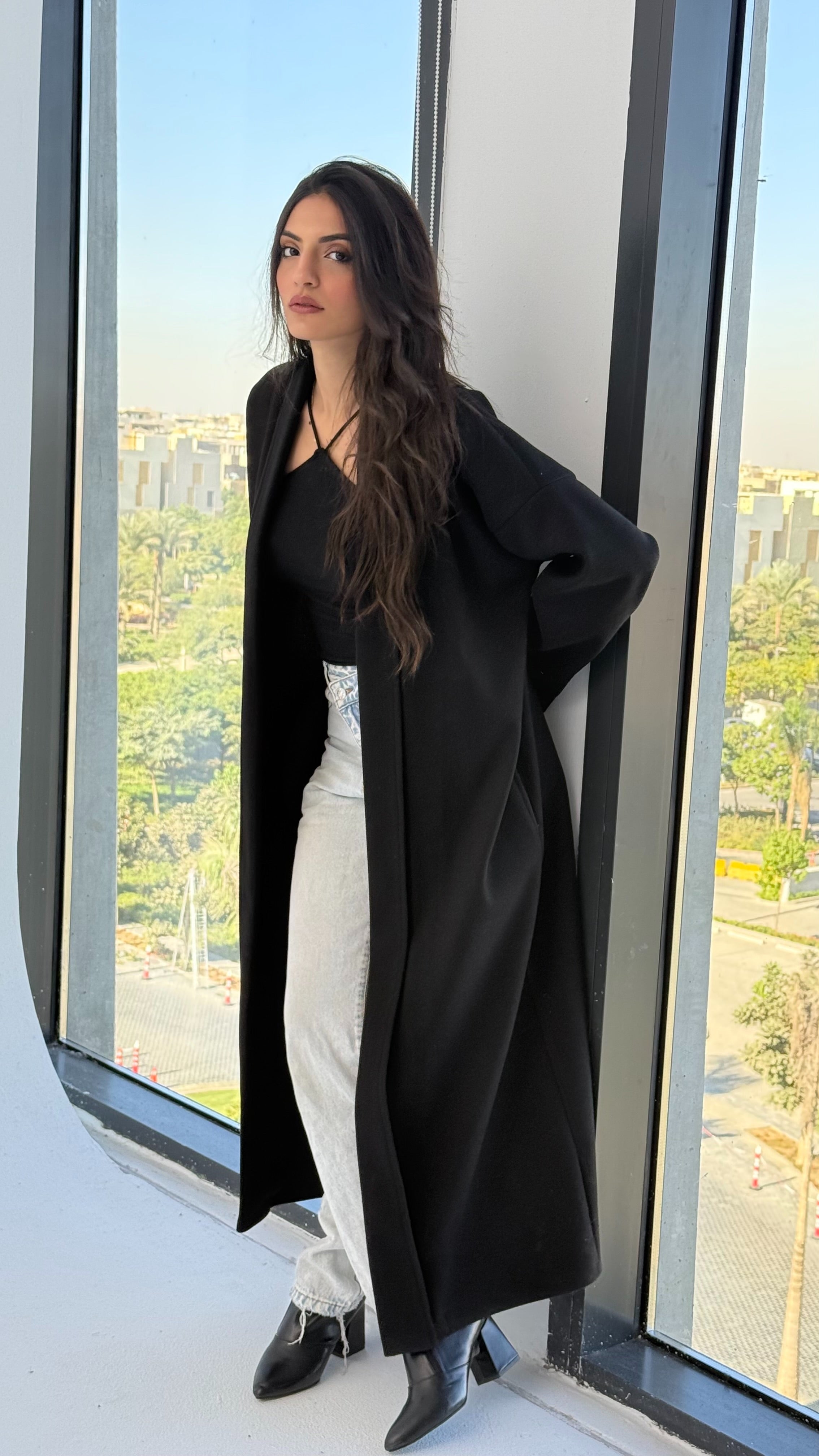 Long Line Cardigan-Black