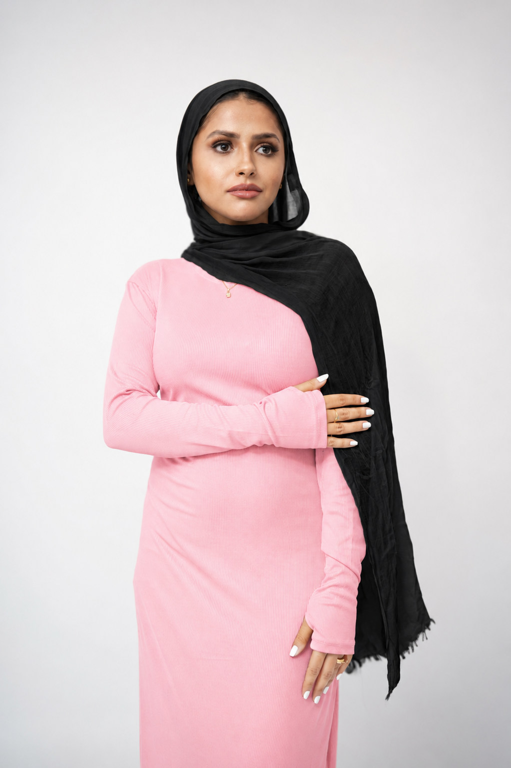 Long sleeves basic dress