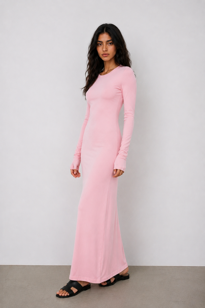 Long sleeves basic dress