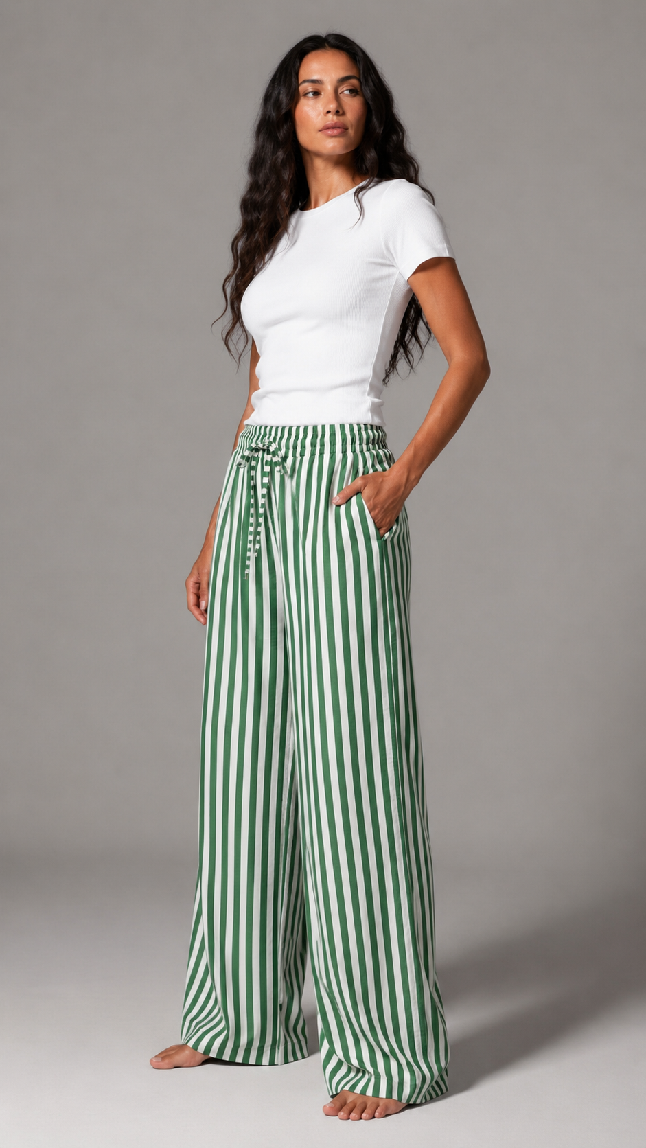 Dolce Stripe Pants - Green