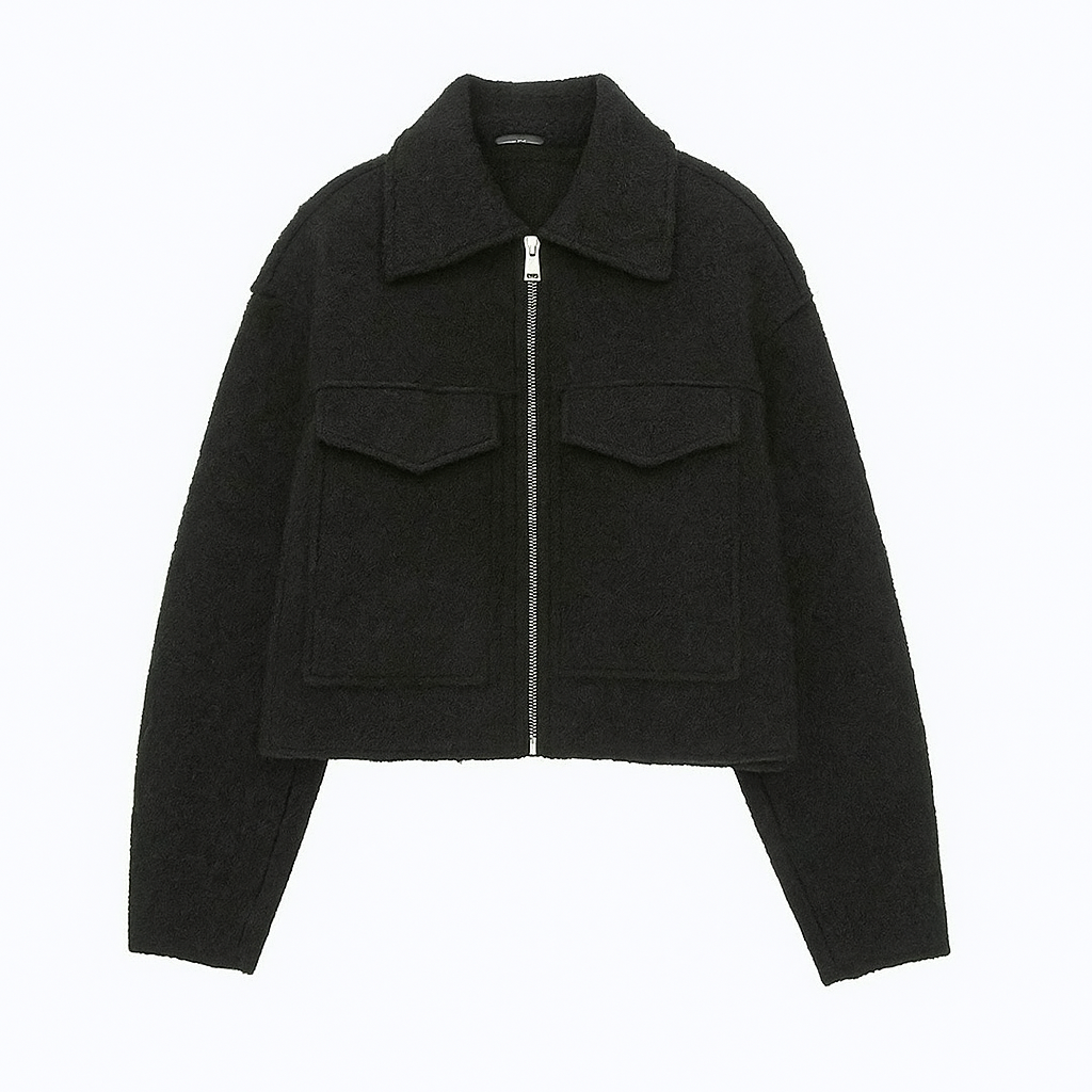 Aveline Cropped Jacket - Black