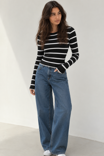 Striped Top - Black