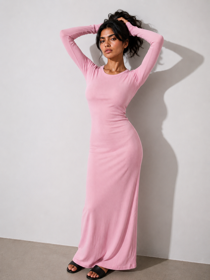 Long sleeves basic dress