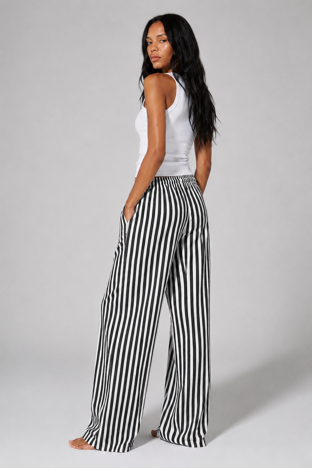 Dolce Stripe Pants - Black