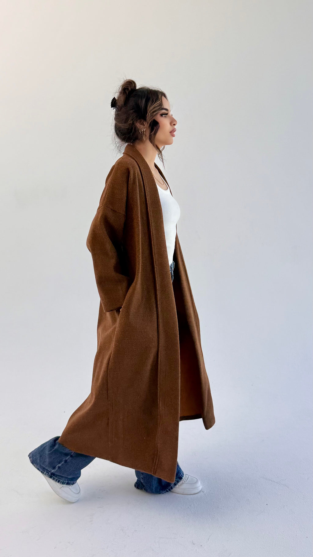 Long Line Cardigan - Brown