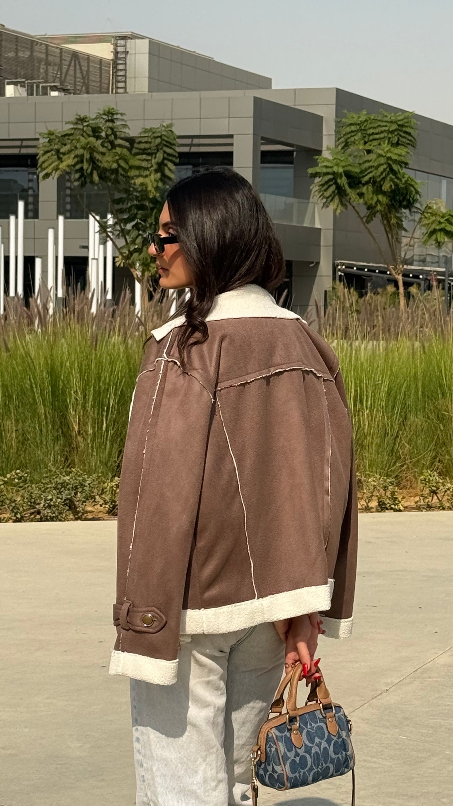 Too Blessed Fur Leather Jacket- Amber Brown