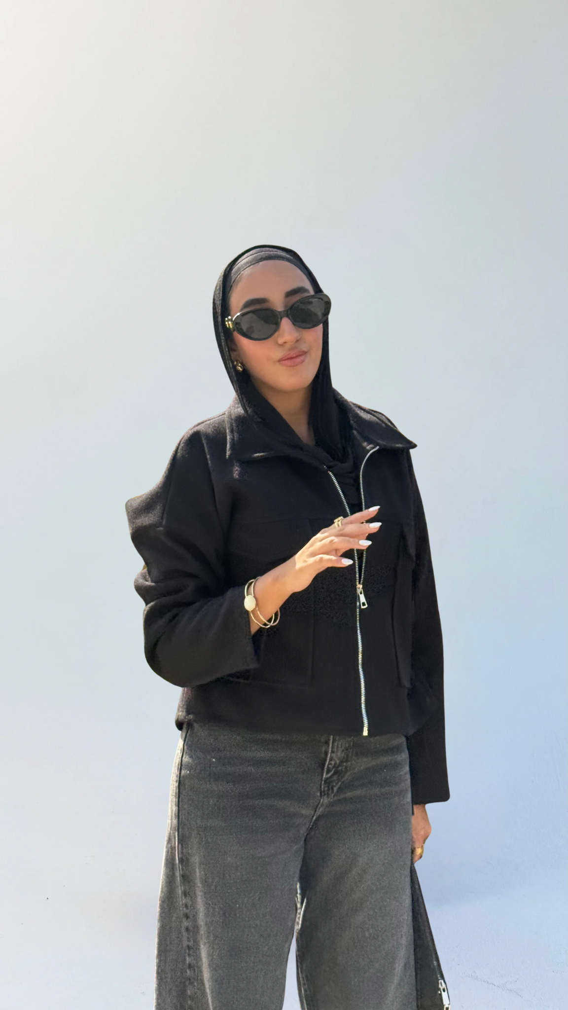 Aveline Cropped Jacket - Black