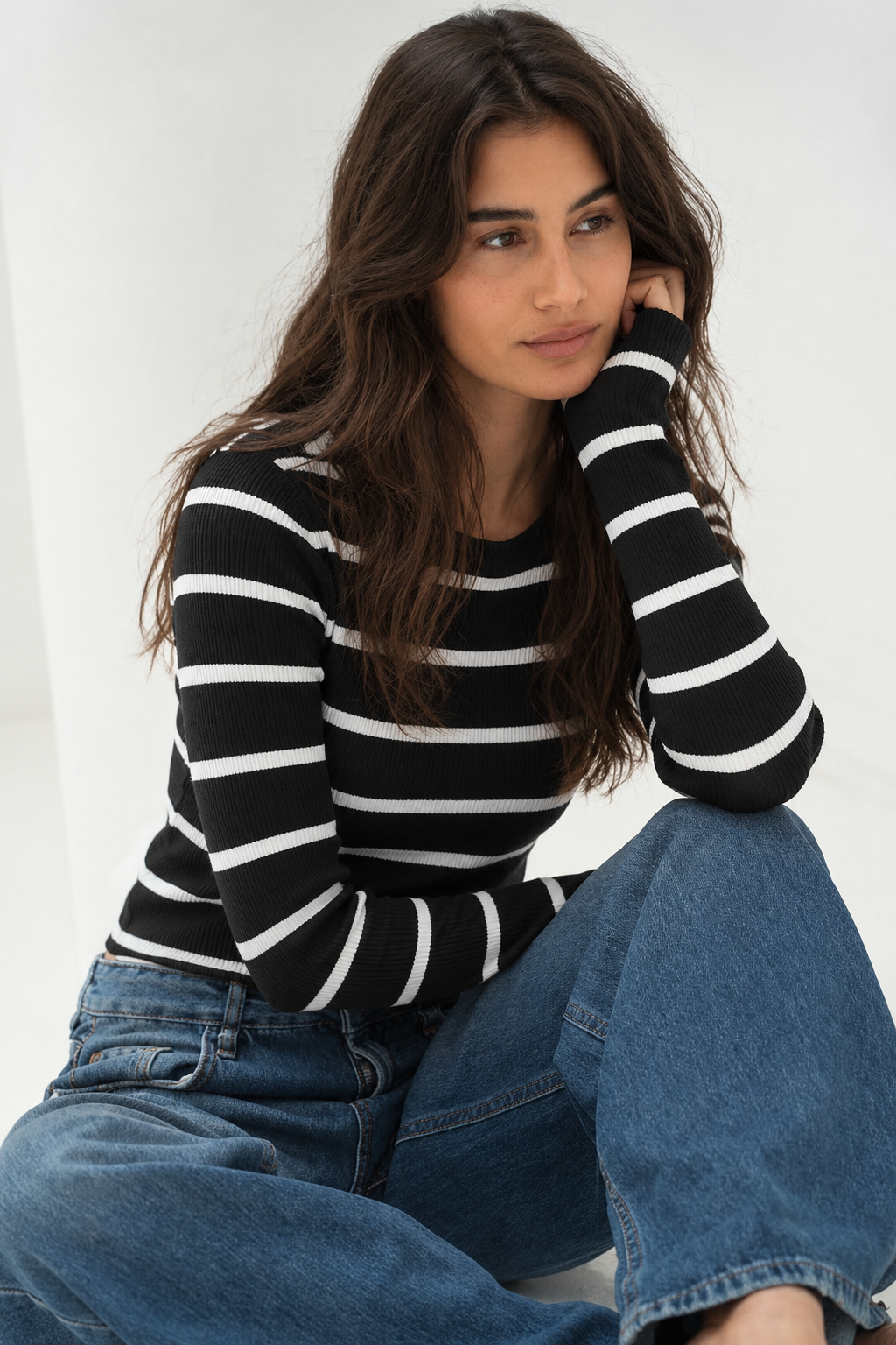 Striped Top - Black