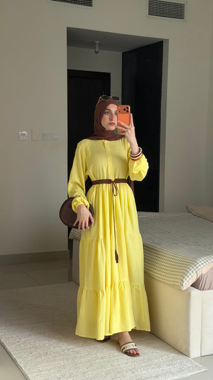 Elara Dress - Butter Yellow