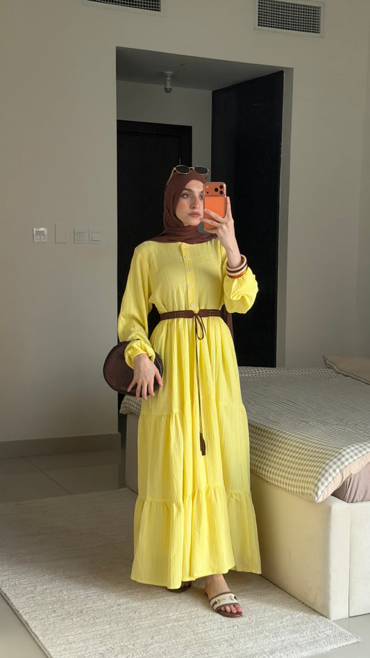 Elara Dress - Butter Yellow
