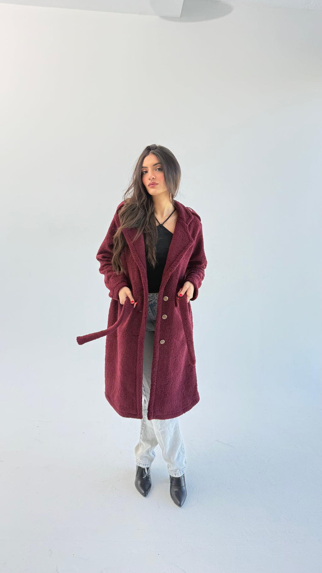 Fluffy Dream Coat - Maroon