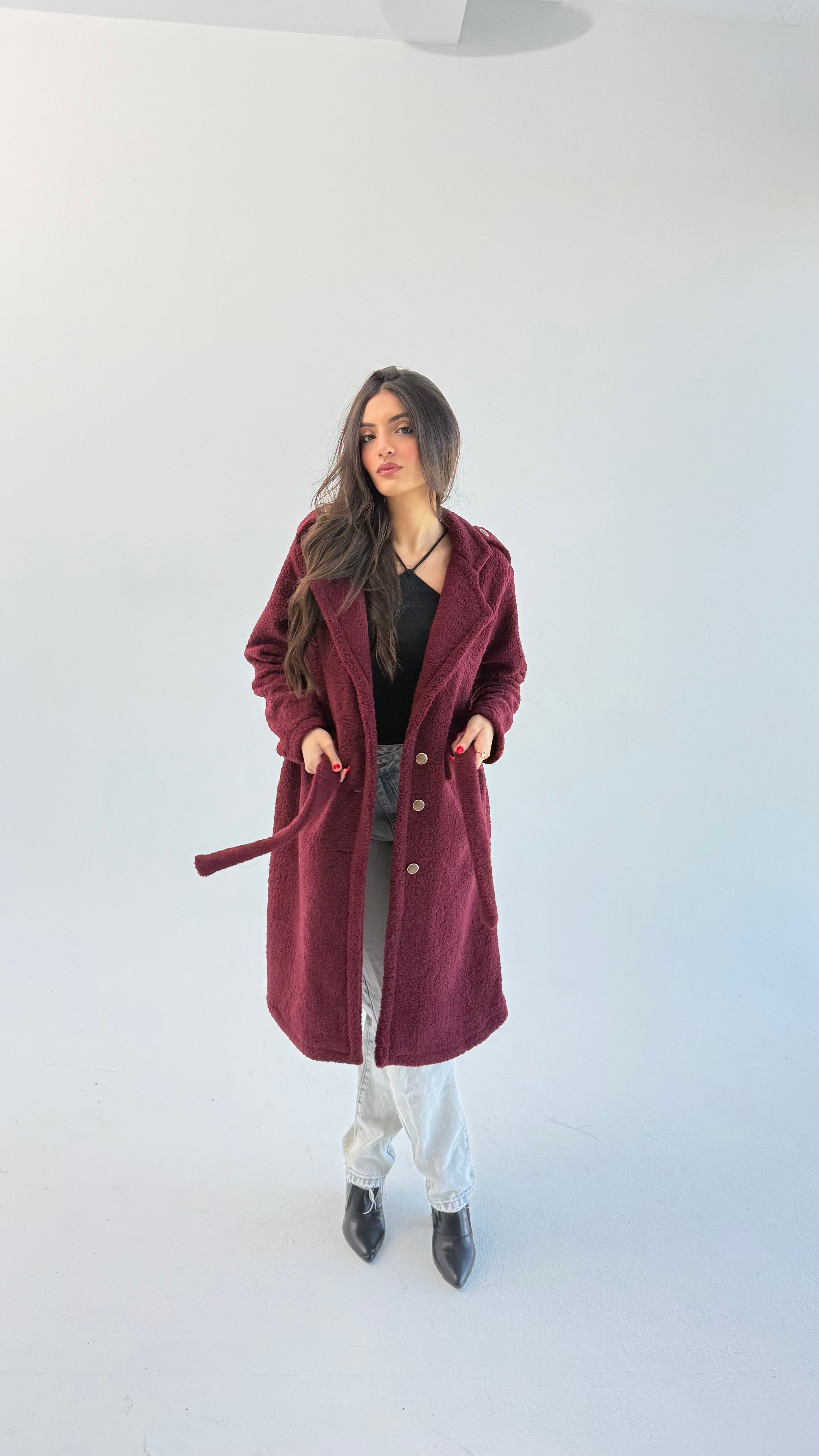 Fluffy Dream Coat - Maroon