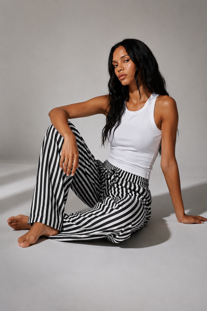 Dolce Stripe Pants - Black