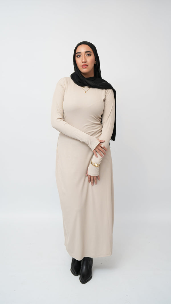 Long sleeves basic dress