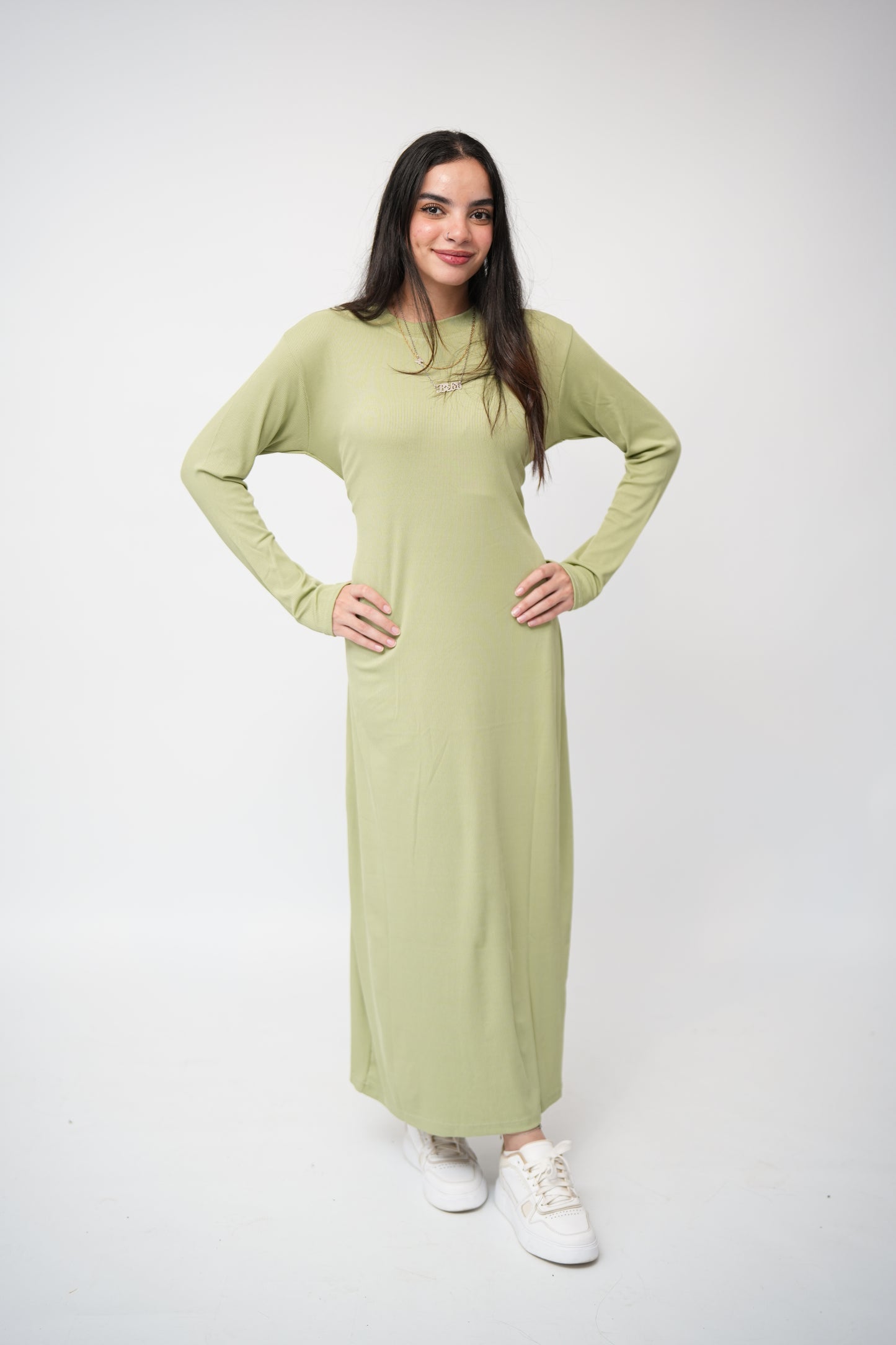 Long sleeves basic dress