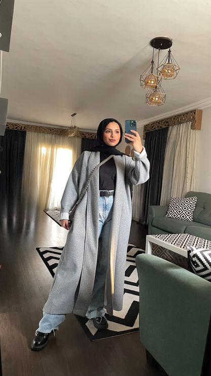 Long Line Cardigan-gray