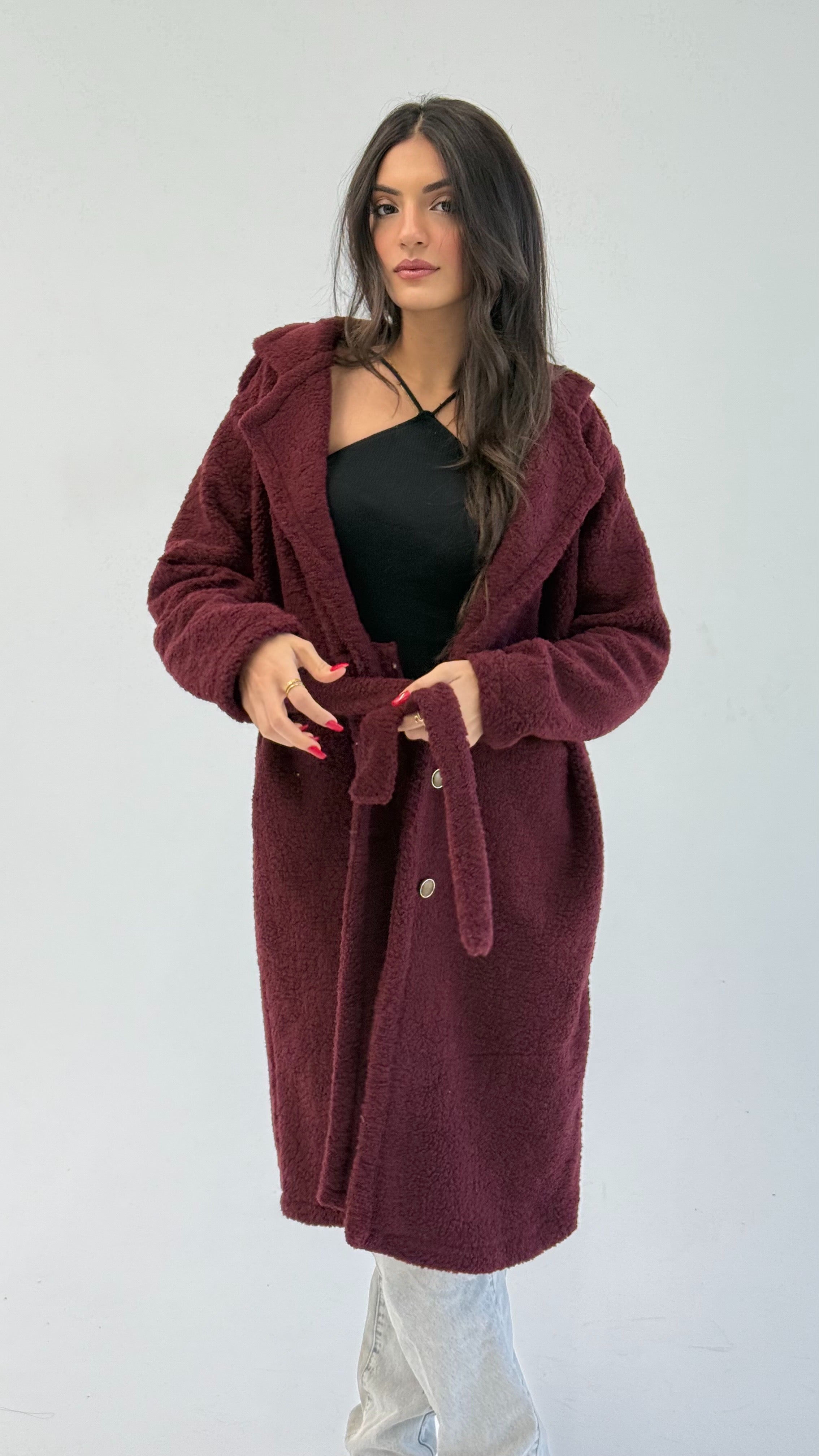 Fluffy Dream Coat - Maroon