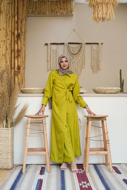 Sage wrap dress