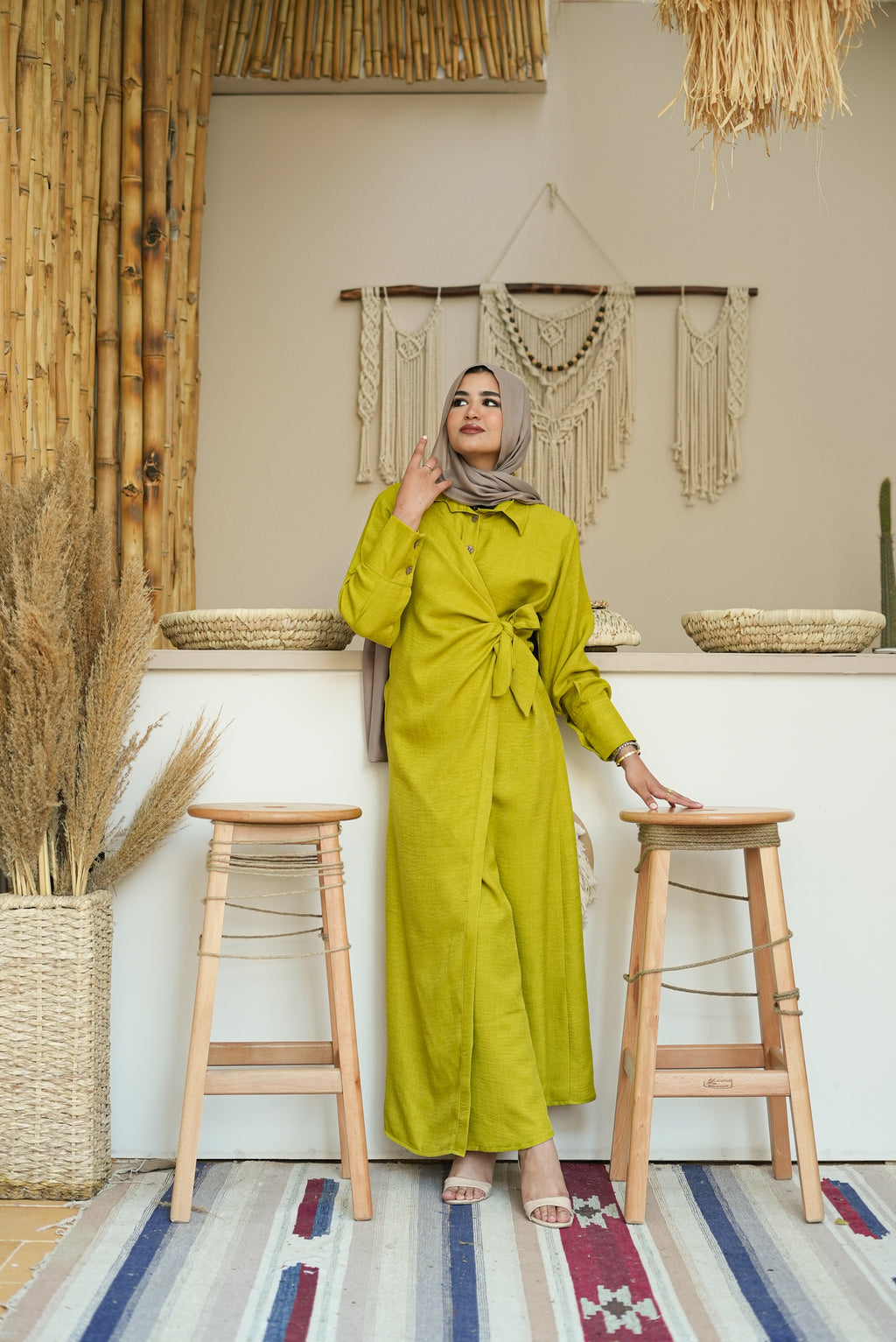 Sage wrap dress