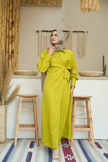 Sage wrap dress