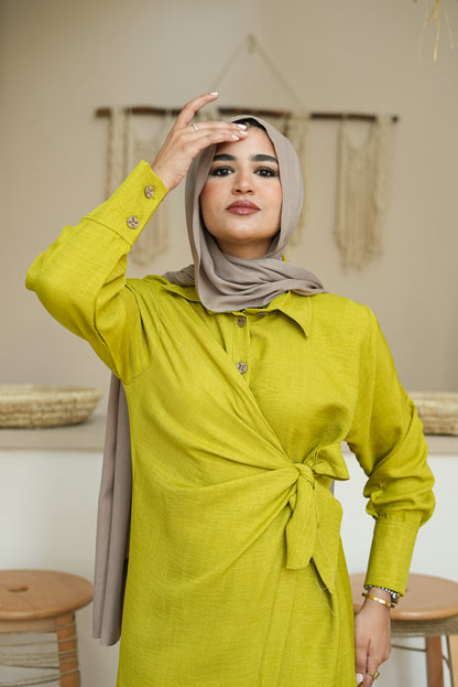 Sage wrap dress