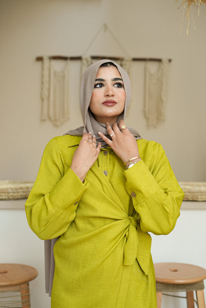 Sage wrap dress