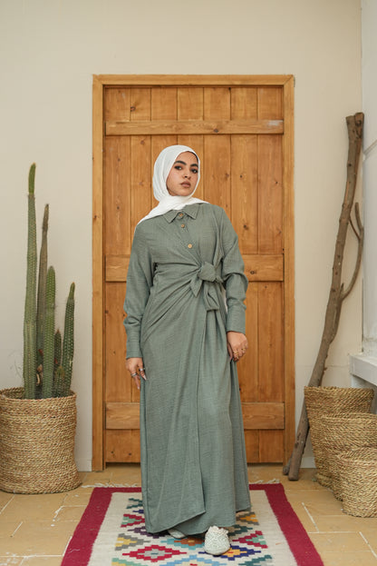 Sage wrap dress