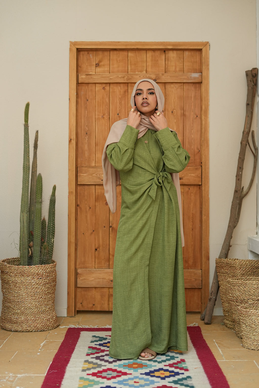 Sage wrap dress