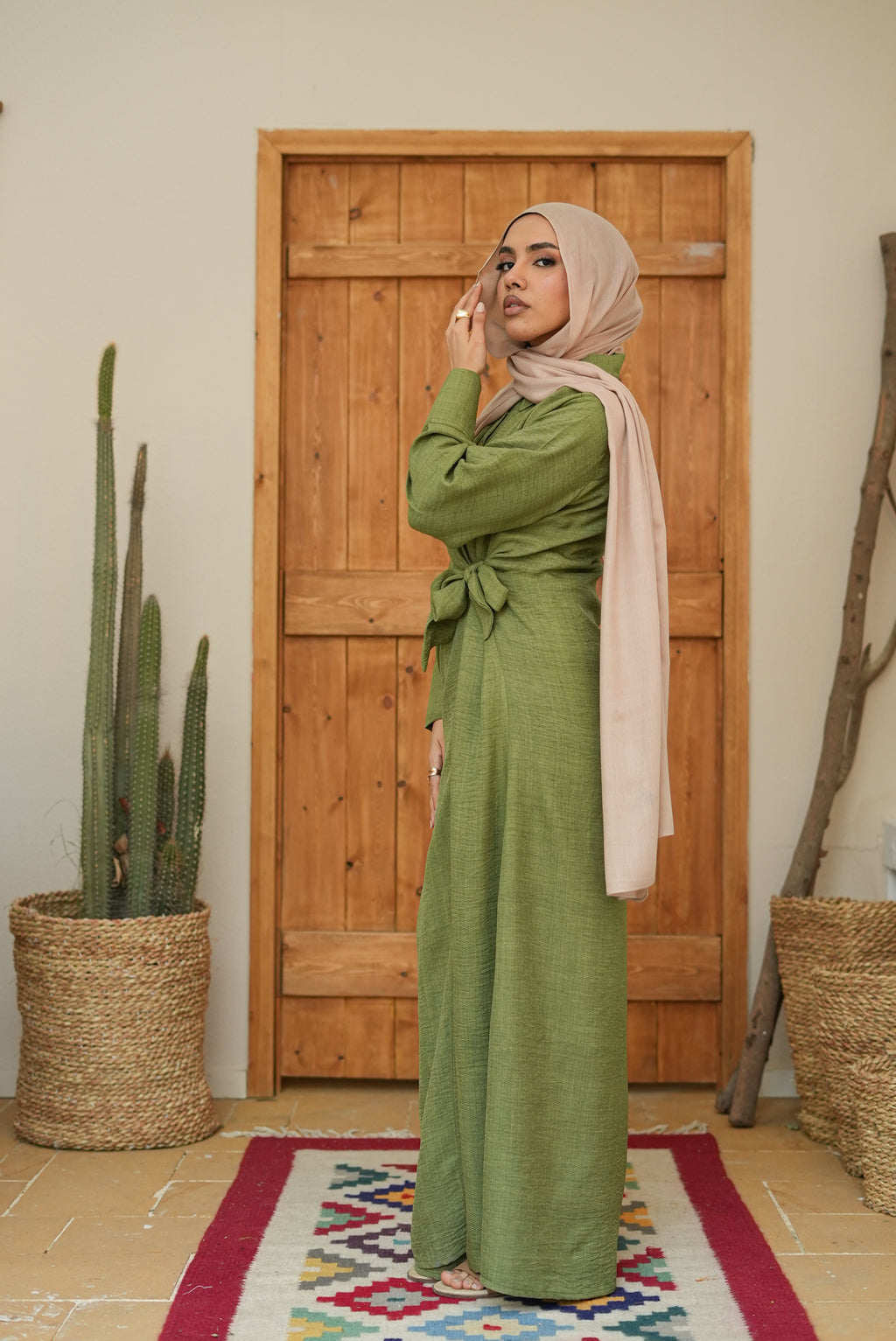 Sage wrap dress