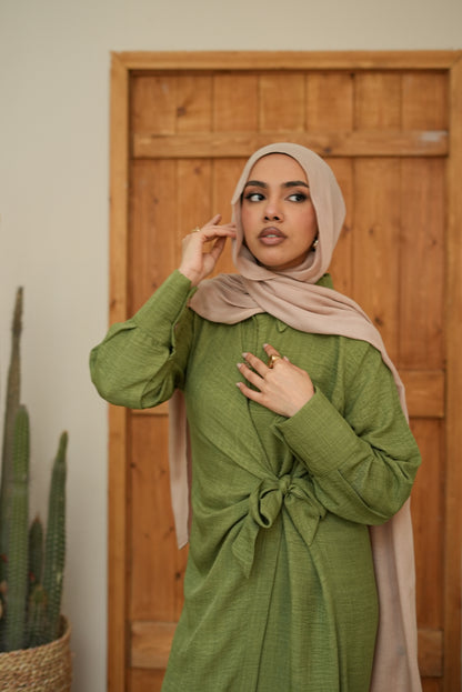 Sage wrap dress